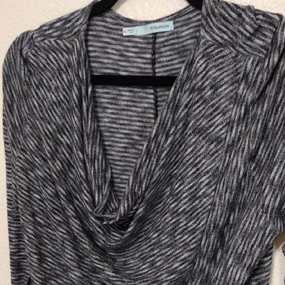 Maurices Black and Gray Cowl Neck Sweater - Picture 4 of 9